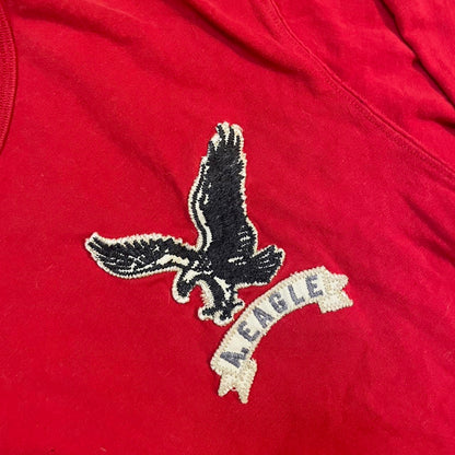 Red Vintage American Eagle Long Sleeve Shirt w/ Graphic Eagle Patch