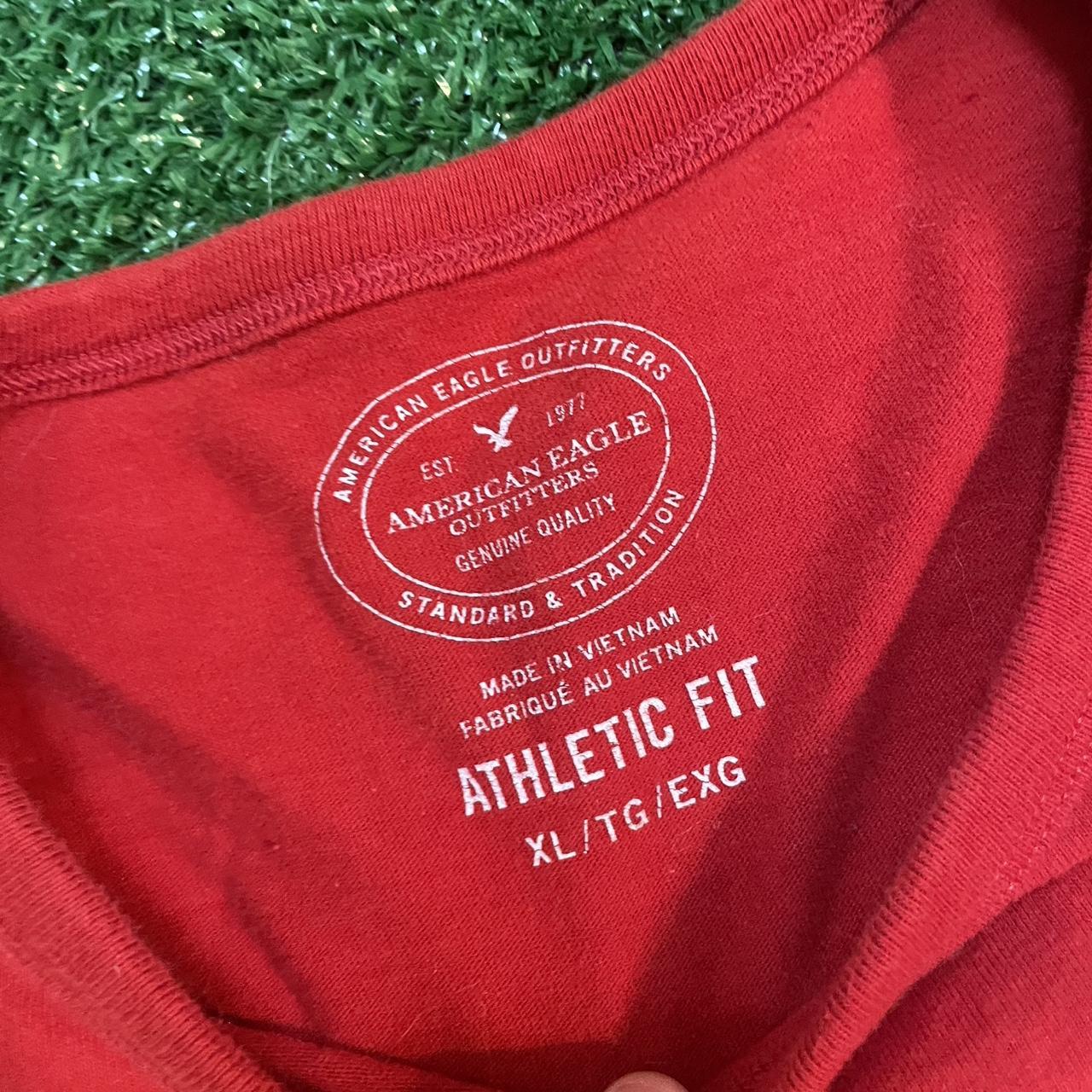 Red Vintage American Eagle Long Sleeve Shirt w/ Graphic Eagle Patch