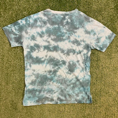 Vintage Aeropostale Graphic Tie-Dye Blue and White Shirt