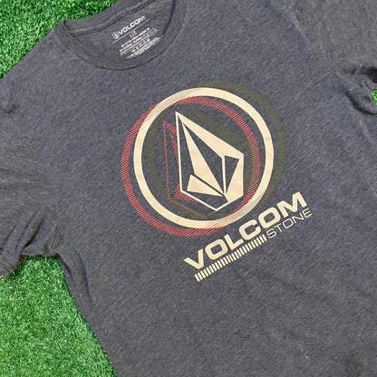 Volcom Grey and Red Graphic T-shirt