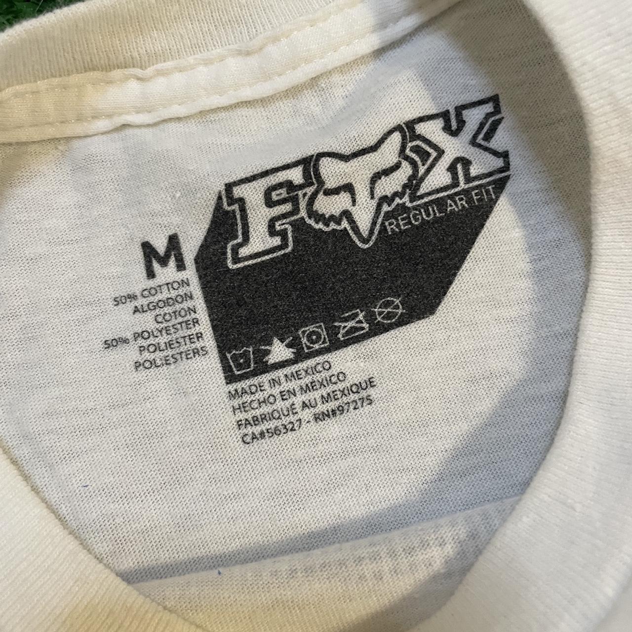 Fox Racing White and Grey Graphic Vintage T-shirt