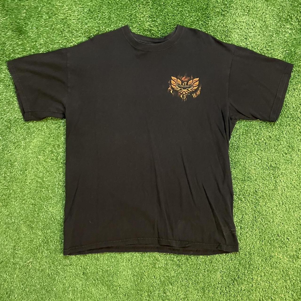 Black and Red Vintage Firebird Graphic Racing Tee w/ Flames