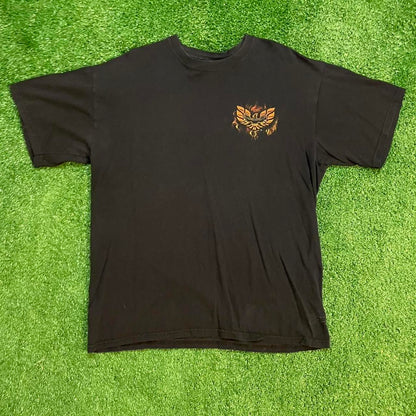 Black and Red Vintage Firebird Graphic Racing Tee w/ Flames