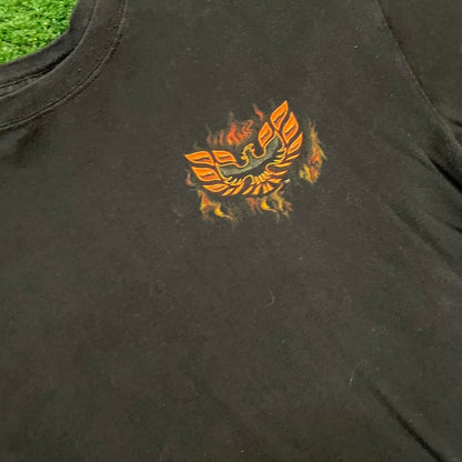 Black and Red Vintage Firebird Graphic Racing Tee w/ Flames