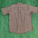 Red and White Vintage Plaid L.L.Bean Short Sleeve Button-Up Shirt