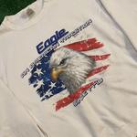 White Vintage American Tradition Eagle Graphic Crewneck Sweatshirt