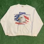 White Vintage American Tradition Eagle Graphic Crewneck Sweatshirt