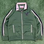 Green Striped Vintage American Eagle Graphic Track Jacket