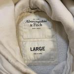 Vintage 90’s Cream and White Graphic Abercrombie & Fitch Hoodie w/ Embroidered Logo
