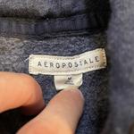 Grey and Pink Vintage Aeropostale Zip-Up Graphic Hoodie