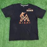 Nike Miami Marlins Black and Orange Graphic Short Sleeve T-Shirt