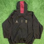 Black and Red Nike Vintage Windbreaker Jacket w/ Hood