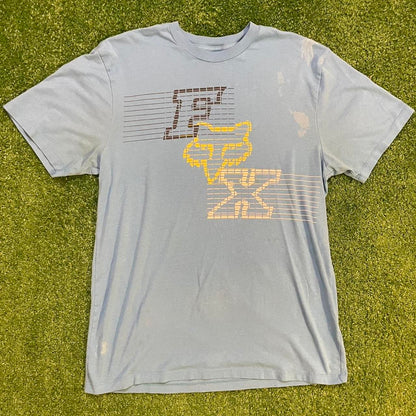 Vintage Fox Racing Blue Graphic Cotton Tee