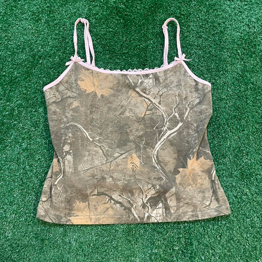 Camo and Pink Y2k Tank Top - Fits like size M