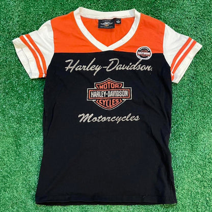 Vintage Harley Davidson Graphic Tee w/ Patches
