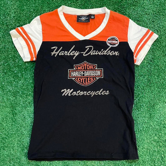 Vintage Harley Davidson Graphic Tee w/ Patches