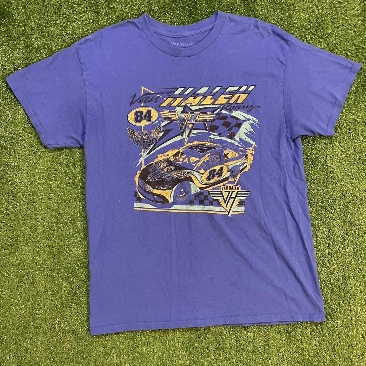 Blue Graphic Van Halen Racing Tee w/ Yellow Accents Racing Tee
