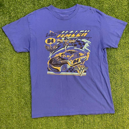 Blue Graphic Van Halen Racing Tee w/ Yellow Accents Racing Tee