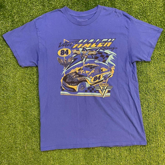 Blue Graphic Van Halen Racing Tee w/ Yellow Accents Racing Tee