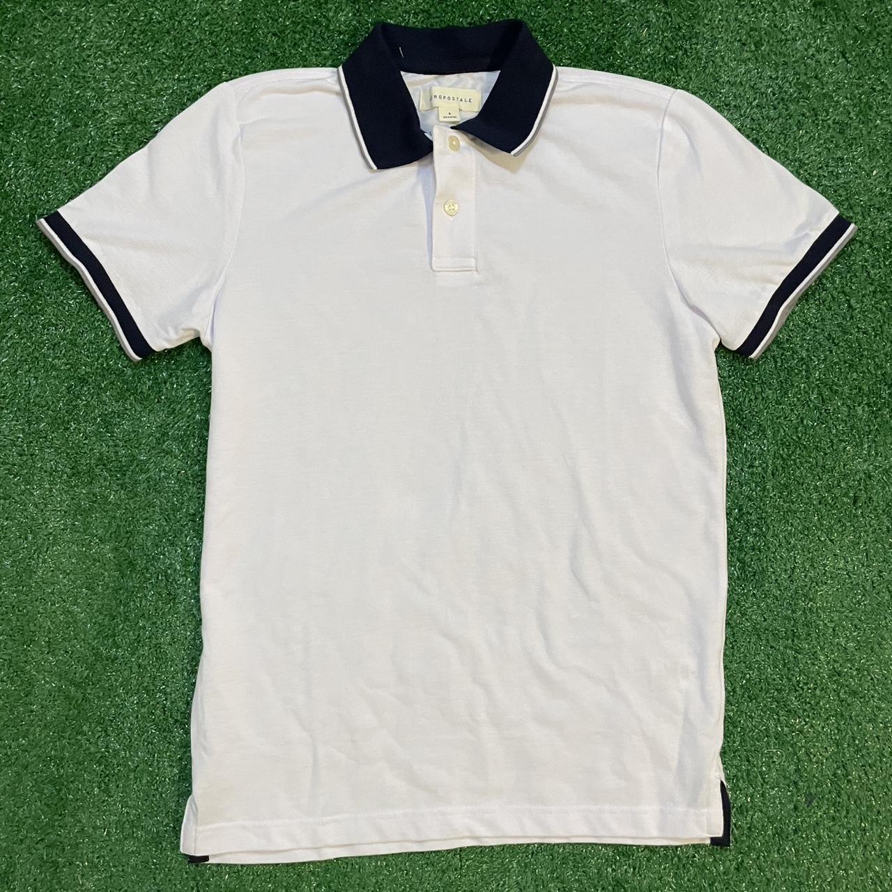 Brand New Aeropostale White and Navy Vintage Polo Shirt