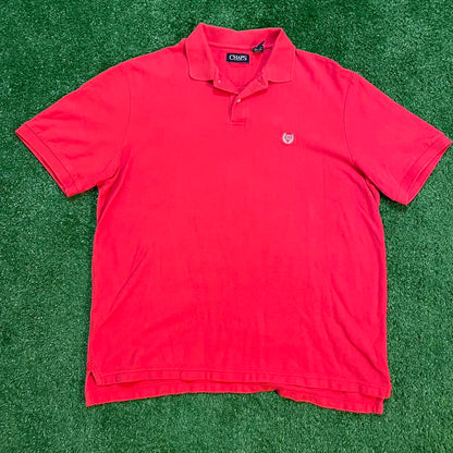 Red Chaps Vintage Button Up Polo Shirt