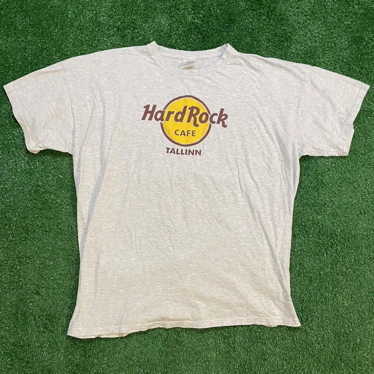 Vintage Oversized Hard Rock Cafe Tallinn Graphic Grey T-shirt