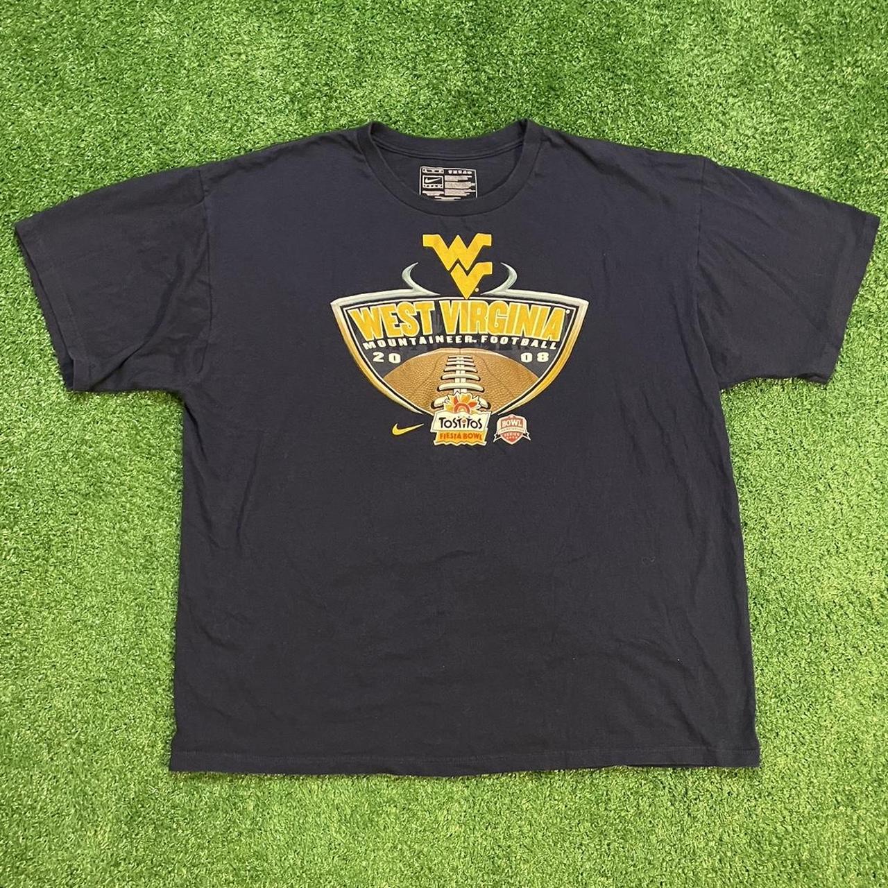 Navy Vintage Nike West Virginia Mountaineers Graphic Football T-shirt