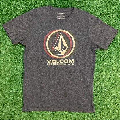 Volcom Grey and Red Graphic T-shirt