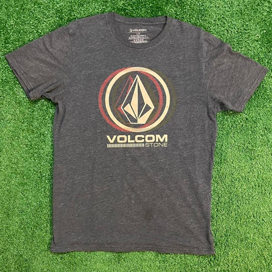 Volcom Grey and Red Graphic T-shirt