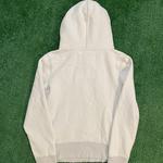 Vintage 90’s Cream and White Graphic Abercrombie & Fitch Hoodie w/ Embroidered Logo
