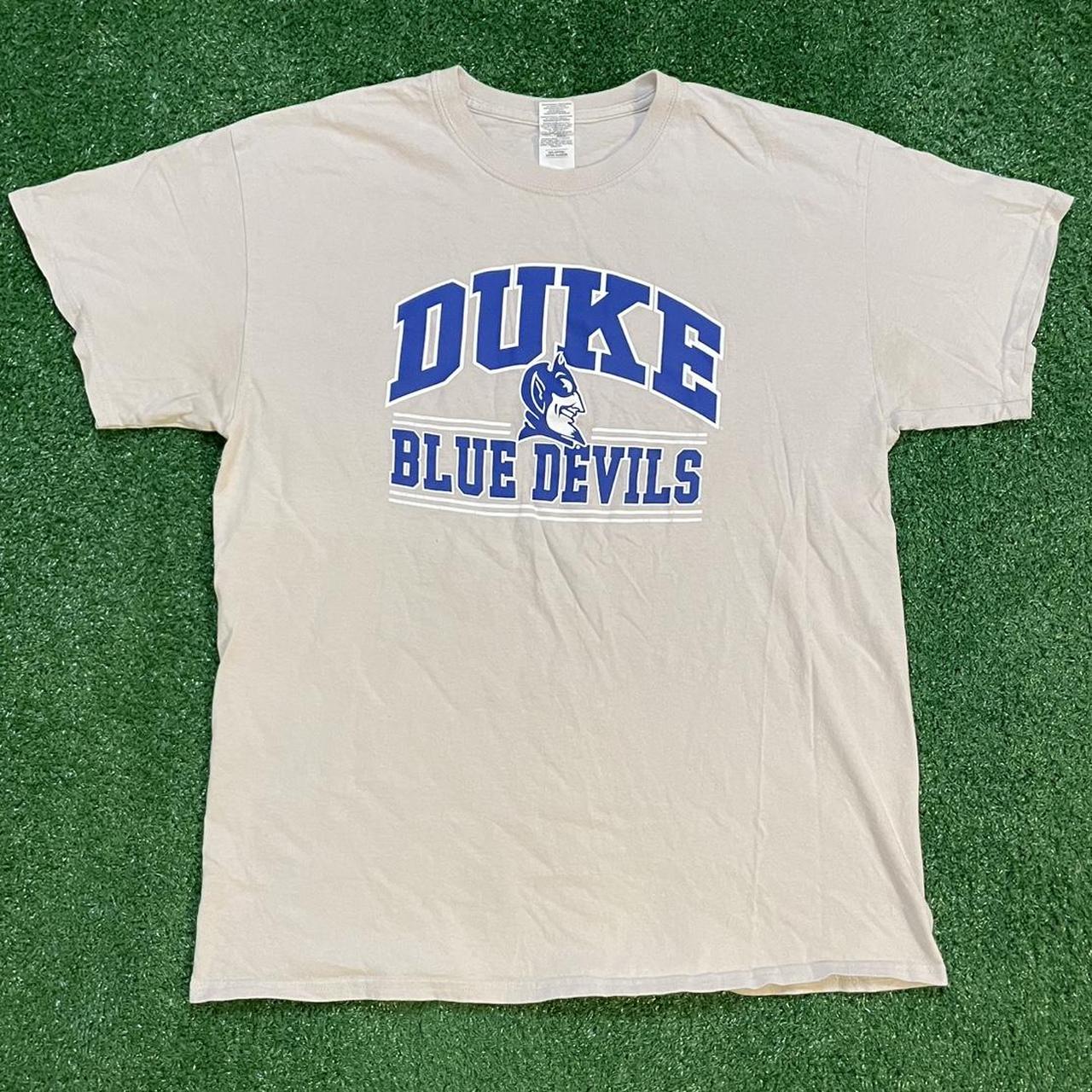 Blue and White Vintage Duke Blue Devils Graphic Streetwear Tee