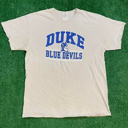 Blue and White Vintage Duke Blue Devils Graphic Streetwear Tee