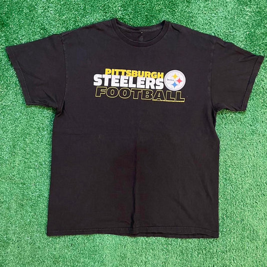 Black and Yellow Vintage Pittsburgh Steelers Cotton T-shirt