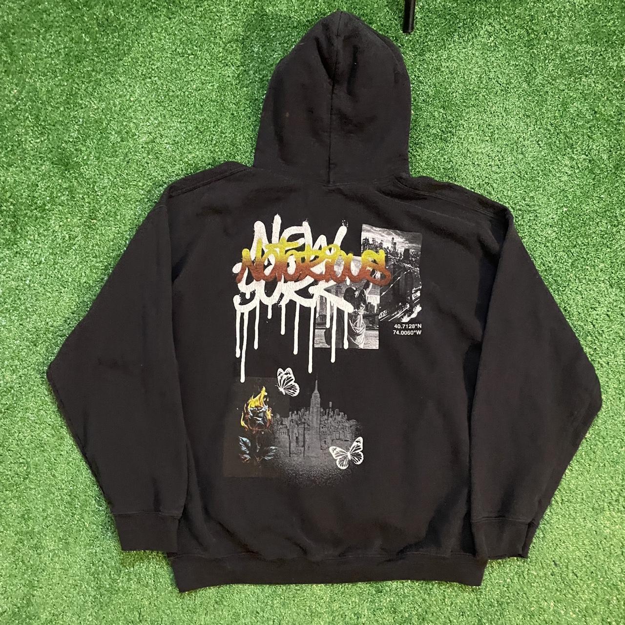 Black Graphic Notorious New York City Graffiti Hoodie