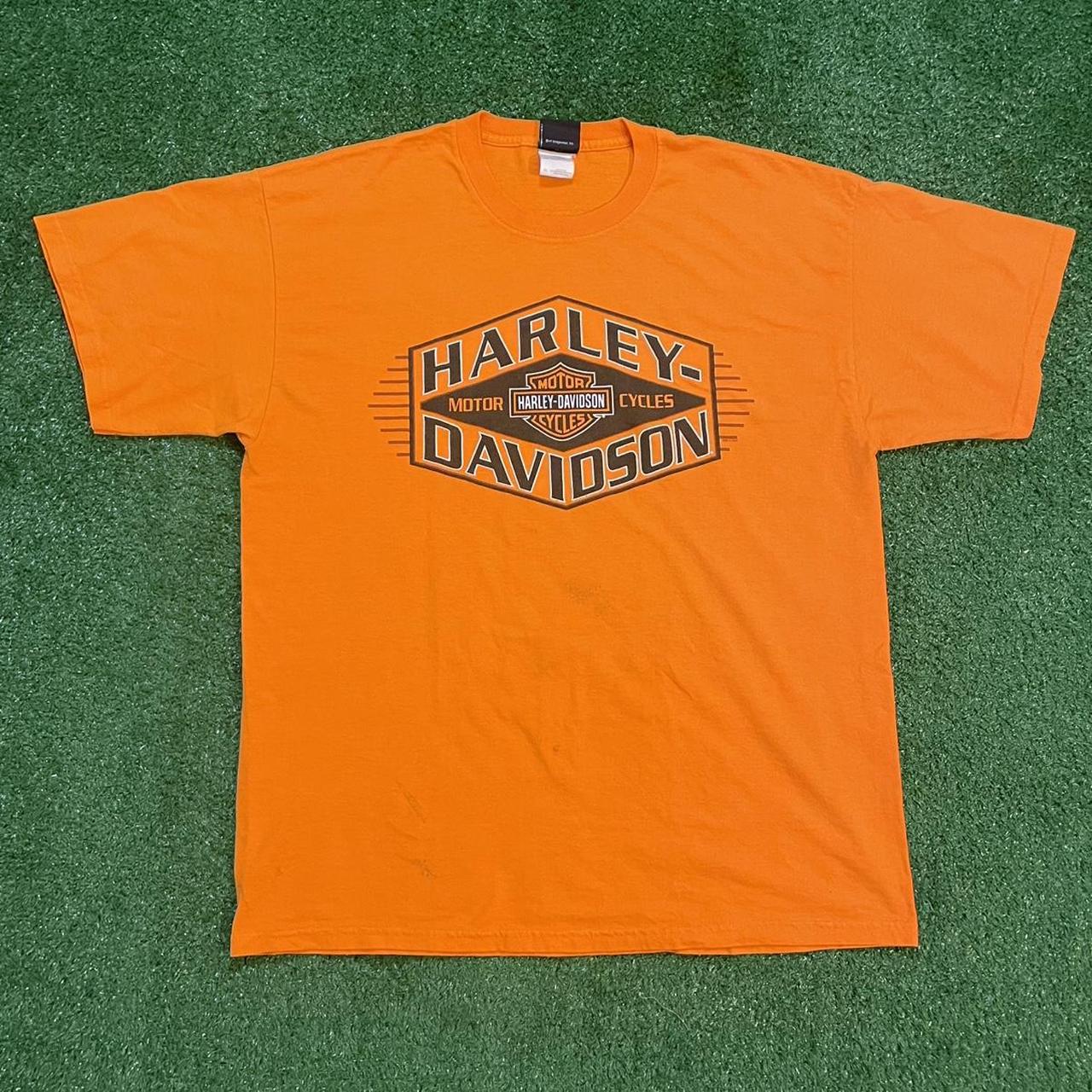 Vintage Harley Davidson Graphic Orange Streetwear Tee