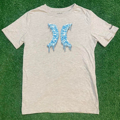 Vintage Hurley Blue and Grey Ice Graphic Tee