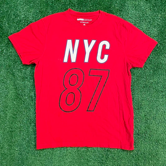 Red Aeropostale Vintage NYC 87 Graphic Streetwear T-shirt